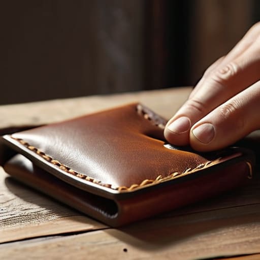 Precision Hand-Stitched Leather Goods wallet.