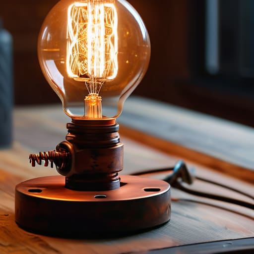 Industrial Lighting from Scrapped Parts lamp.