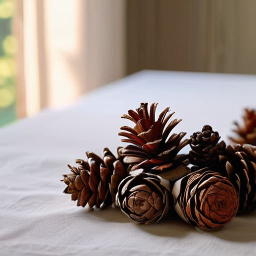 Minimalist pinecone centerpieces for holiday tables.