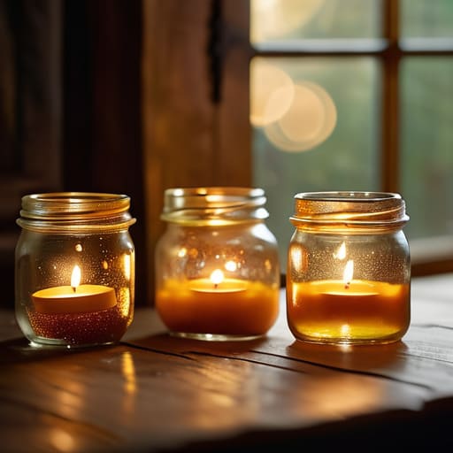 DIY upcycled glass jar lanterns.