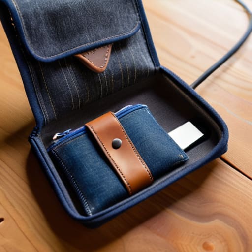 Handmade Upcycled Tech Organizers from denim.